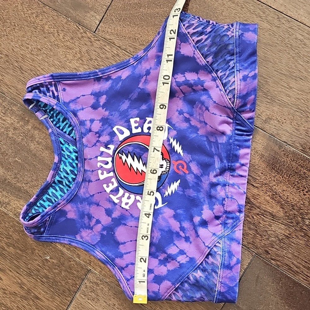 Peloton Grateful Dead Skull Purple Tie-Dye Sports Bra Small - Picture 7 of 8
